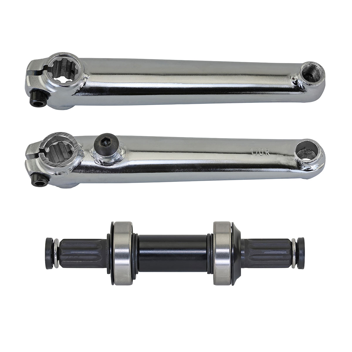 Cro-mo Crank Set  170mm Mid/BB 19mm Spindle 8t spline...